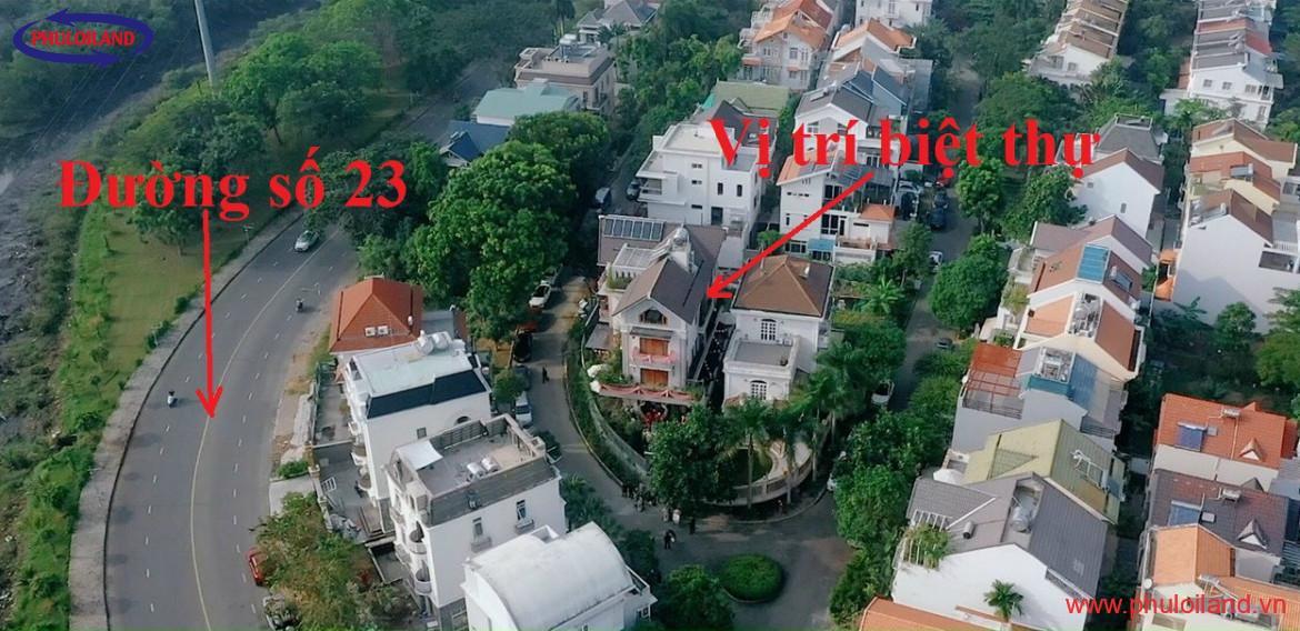 vi tri biet thu ban 1 1170x568 - Bán gấp biệt thự đơn lập Phú Mỹ Hưng, Quận 7, 359m2, có hồ bơi riêng