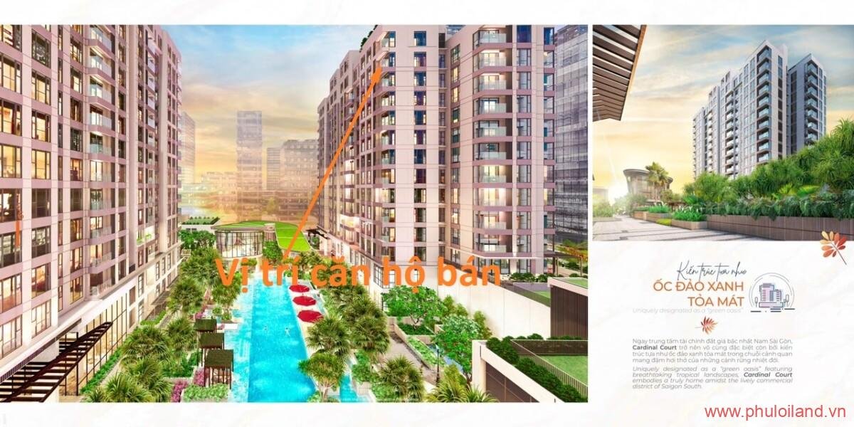 vi tri can ho ban nhin truc dien ho boi noi khu - Mua bán căn hộ Cardinal Court Phú Mỹ Hưng T2/2023 căn góc, giá rẻ