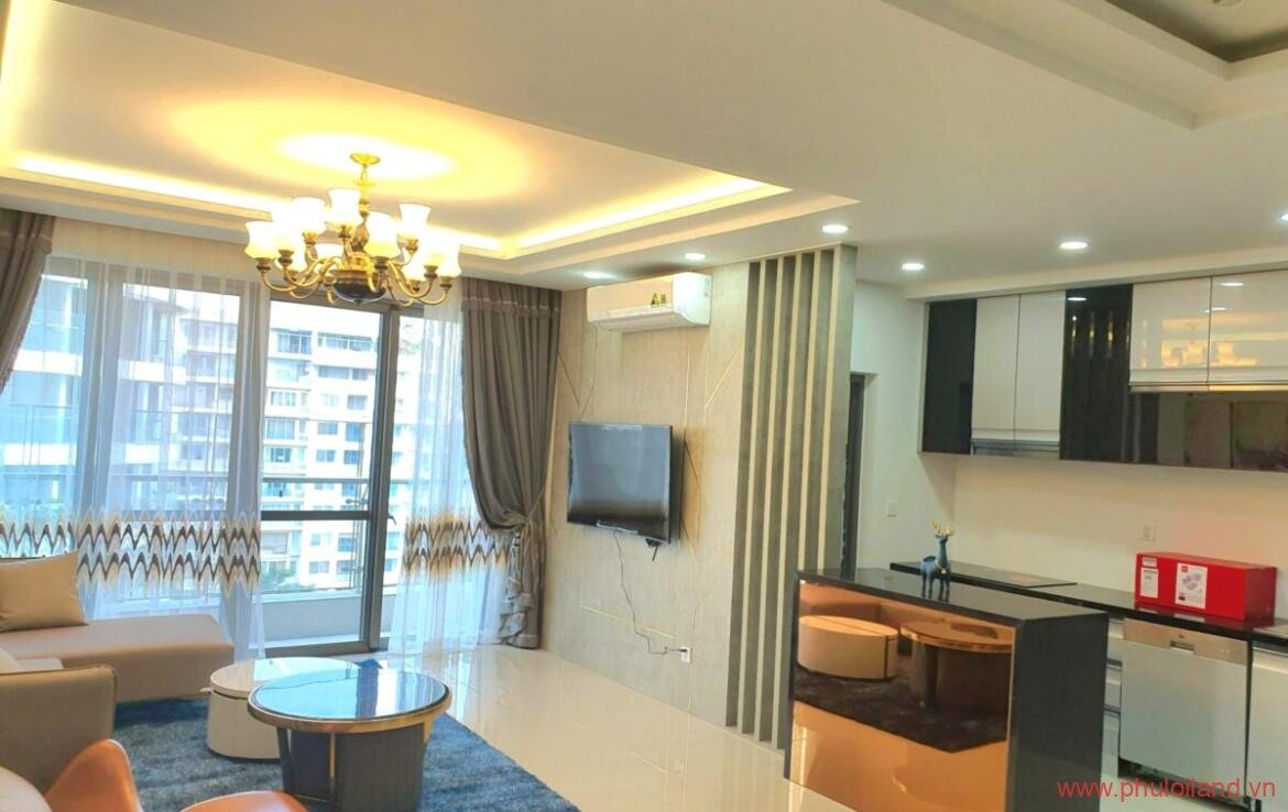 phong khach cua can ho can ban cho thue riverpark premier 1 1170x738 - Cho thuê căn hộ cao cấp Riverpark Premier, 124m2, 3pn, 2wc, nhà cực đẹp, view hồ bơi, ô xe trên sổ, giá: 2,400$