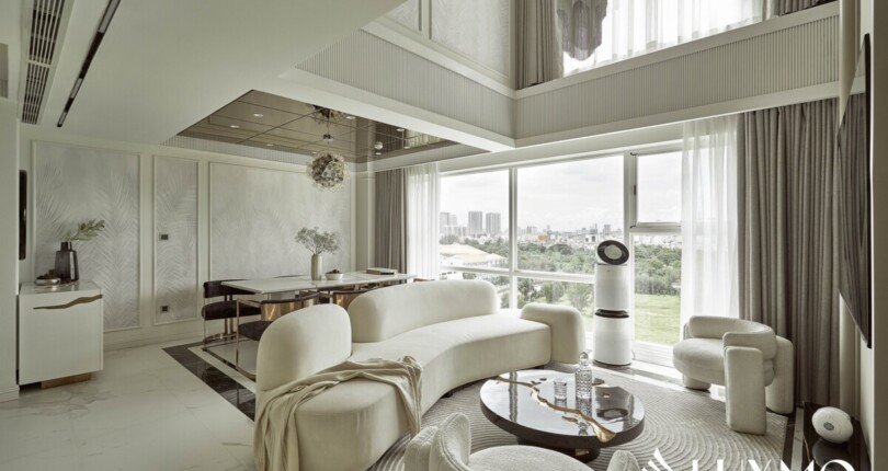 khong gian phong khach can ho ban 1 810x430 - Bán gấp căn hộ Duplex thông tầng Happy Valley Premier Quận 7 giá rẻ