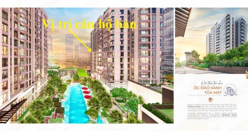 can ho nhin ho boi va tien ich noi khu 810x430 - Bán gấp căn hộ Chung cư Cardinal Court Phú Mỹ Hưng 3pn căn góc, view hồ bơi