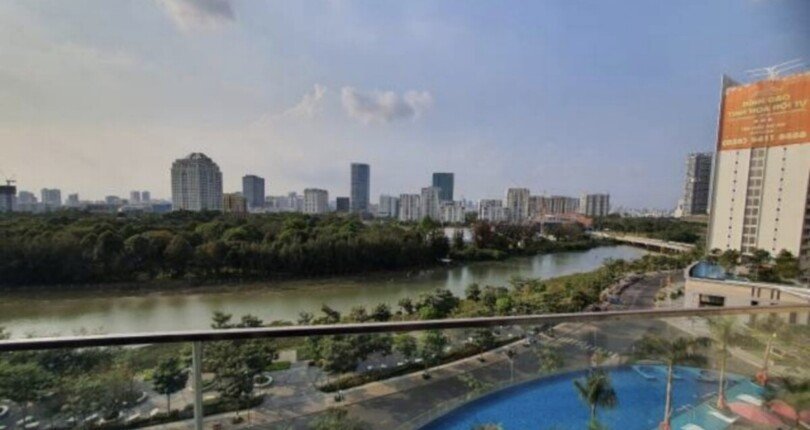 view can ho 810x430 - Bán gấp căn hộ B7.02 chung cư Midtown M7, view trực diện sông và hồ bơi