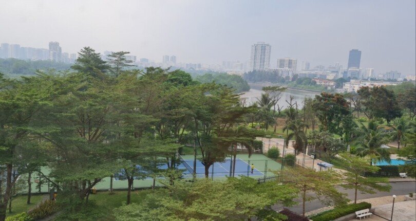 view nhin tu phong khach can ho 810x430 - Giá bán căn hộ Chung cư Riverside Residence Quận 7 T8/2023