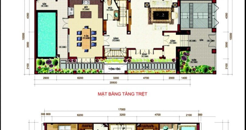BTSL Layout 2 810x430 - Giảm 8 tỷ biệt thự Cityland Riverside, có hầm, thang máy, đối diện công viên nội khu, nhà rất đẹp