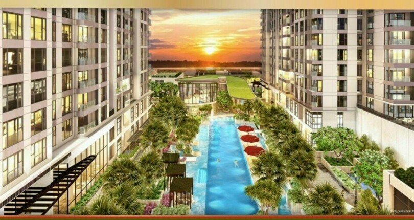 phoi canh nhin tren cao 810x430 - Bán nhanh căn hộ VIP Cardinal Court PMH, DT 169m2, sân vườn 93m, 2PN 76m2 hướng Đông Nam cực mát mẻ