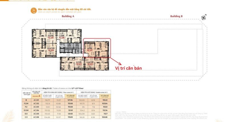 tang 12 23 A9.01 810x430 - Căn hộ hạng sang The Horizon, DT 128m2, căn góc, lầu 20, view Hồ Bán Nguyệt, view pháo hoa rất đẹp