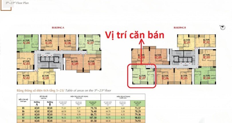 tang 5 23 B11.07 810x430 - Bán rẻ căn hộ 3PN The Antonia PMH, DT 115m2, căn góc, lầu đẹp, view đẹp, tiện ích như Resort 5 sao
