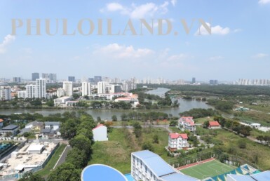 view ban cong can ho ban 1 385x258 - Bán căn hộ Saigon South căn góc lầu cao view sông 104m2 có ô xe giá 5,3 tỷ