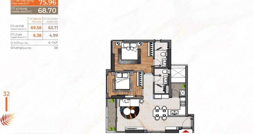 B1 1 810x430 - Bán giá gốc căn hộ Cardinal Court 2PN, căn gốc 3 mặt view đông nam rất đẹp, lầu trung, có ô đậu xe ô tô