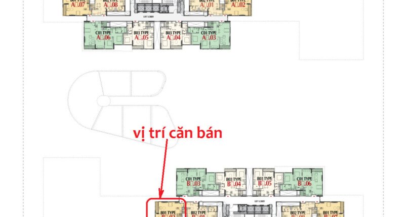 TANG 5 12 can B6.02 810x430 - Bán giá gốc căn hộ Cardinal Court 2PN, căn gốc 3 mặt view đông nam rất đẹp, lầu trung, có ô đậu xe ô tô
