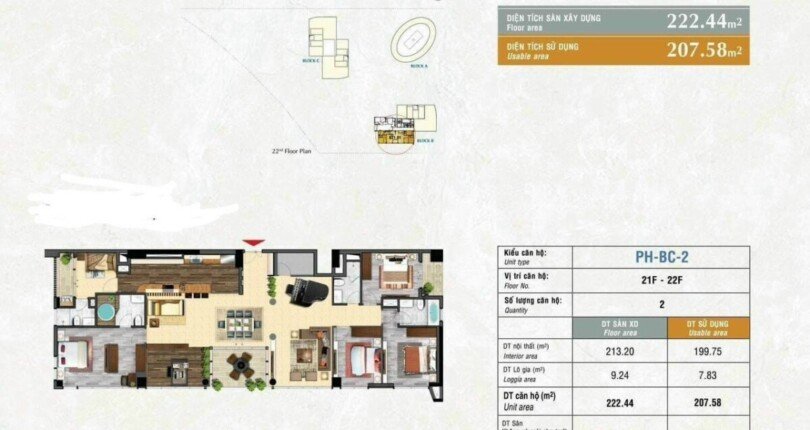 mat bang layout vi tri penthouse can ban 810x430 - Bán Penthouse Riverpark Premier Quận 7 t10/2023 giá rẻ