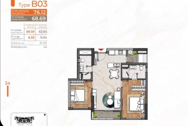 B3 385x258 - Bán bằng giá gốc căn hộ Cardinal Court PMH, 2PN, lầu trung, view hồ bơi nội khu rất đẹp chỉ 5.9 tỷ