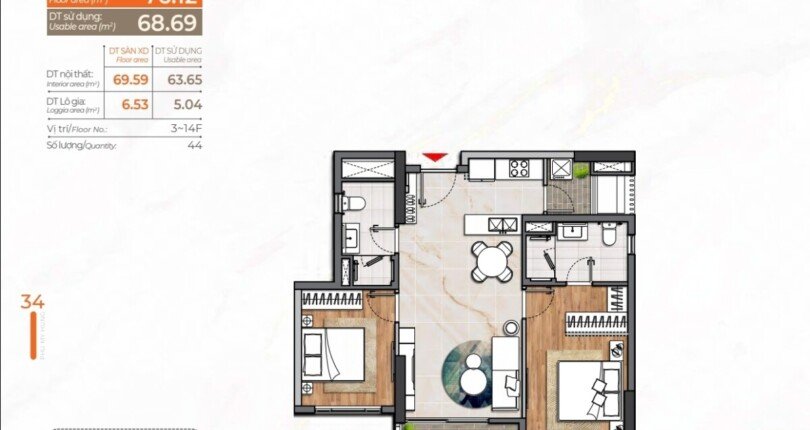 B3 810x430 - Bán bằng giá gốc căn hộ Cardinal Court PMH, 2PN, lầu trung, view hồ bơi nội khu rất đẹp chỉ 5.9 tỷ