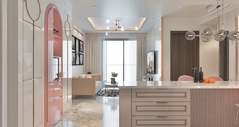 hinh anh phong khach can ho the peak m8 ban t11 2023 810x430 - Mua bán căn hộ 2 phòng ngủ block D Khu dân cư The Peak Midtown M8 t11/2023 giá rẻ