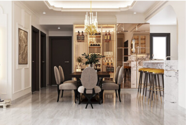 khong gian phong an rong rai 3 385x258 - Mua bán căn hộ Chung cư The Peak Midtown m8 T12/2023 giá rẻ