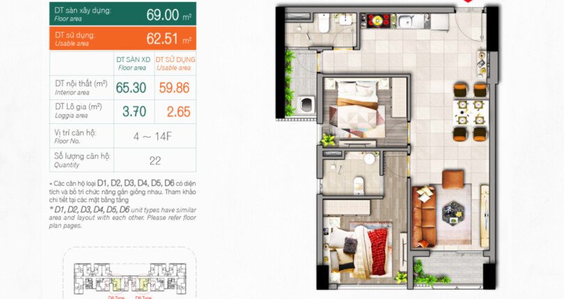 layout can ho 810x430 - Mua bán căn hộ Khu dân cư Hưng Phúc Premier T1/2024 giá rẻ
