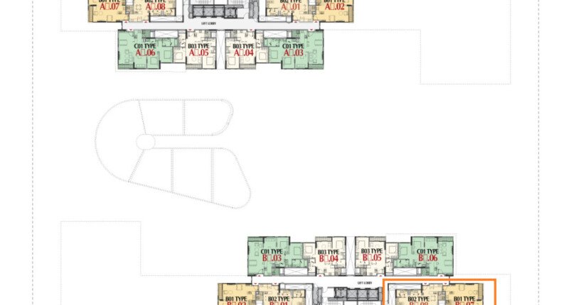 mat bang vi tri can ho ban 3 810x430 - Bán cặp 2 căn hộ thông nhau Cardinal Court Phú Mỹ Hưng giá 12,050 tỷ