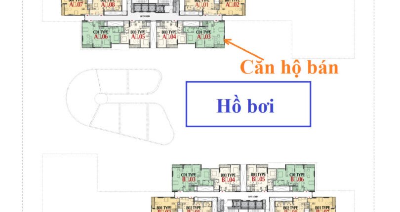 may bang vi tri can ho ban 810x430 - Bán gấp căn hộ A-03, căn góc view trực diện hồ bơi, đầy đủ nội thất cao cấp, 3pn, giá 8,9 tỷ