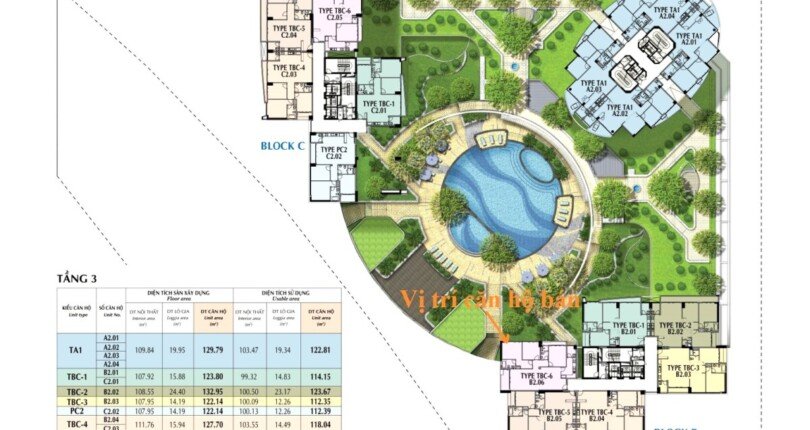 mat bang vi tri can ho ban 1 810x430 - Duy nhất bán căn hộ Riverpark Premier cùng sàn hồ bơi, căn góc view sông giá 12,5 tỷ