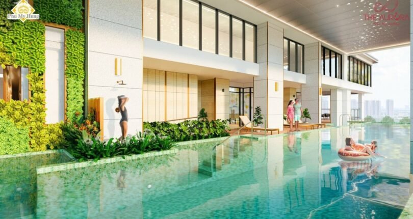 ho boi the aurora phu my hung 810x430 - Giá thuê căn hộ 2 phòng ngủ Block B Chung cư The Aurora Phú Mỹ Hưng Quận 7