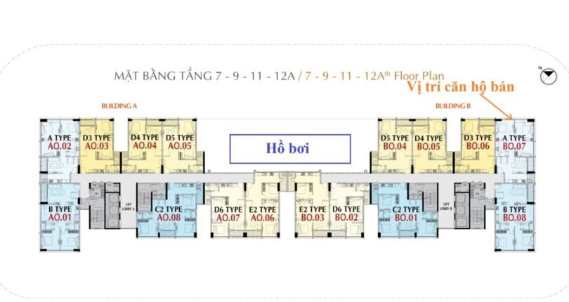 mat bang vi tri can ho ban 9 810x430 - Giá mua bán căn hộ 3 phòng ngủ Chung cư Hưng Phúc Premier Quận 7 T4/2024