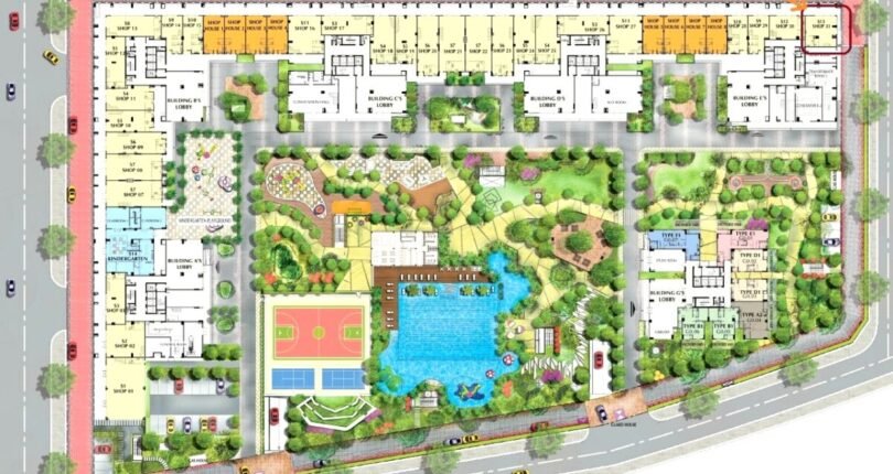 mat bang vi tri shop ban 810x430 - Giá mua bán Shophouse block E Chung cư Saigon South Residence Phước Kiển Nhà Bè T3/2024