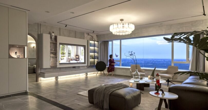 phong khach can ho 8 810x430 - Giá mua bán căn hộ Penthouse 4 phòng ngủ Chung cư Riverside Residence Quận 7 T3/2024