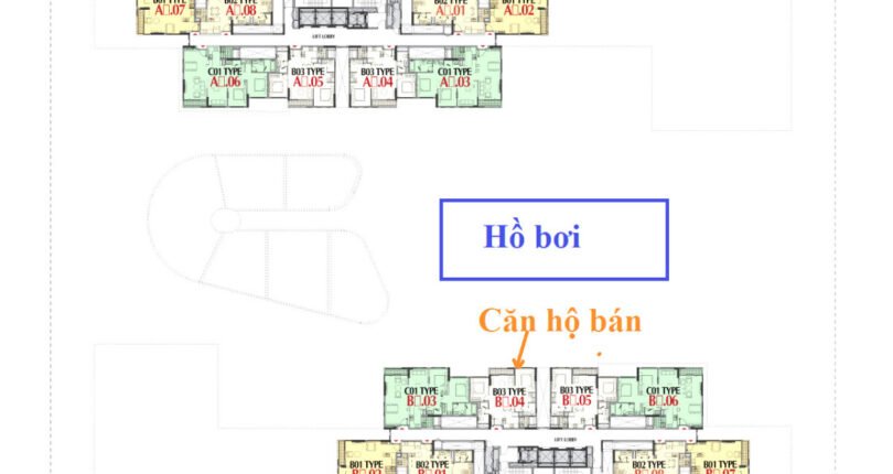 mat bang vi tri can ho ban 5 810x430 - Giá mua bán căn hộ 2 phòng ngủ Block B trực diện hồ bơi Chung cư Cardinal Court Phú Mỹ Hưng T4/2024