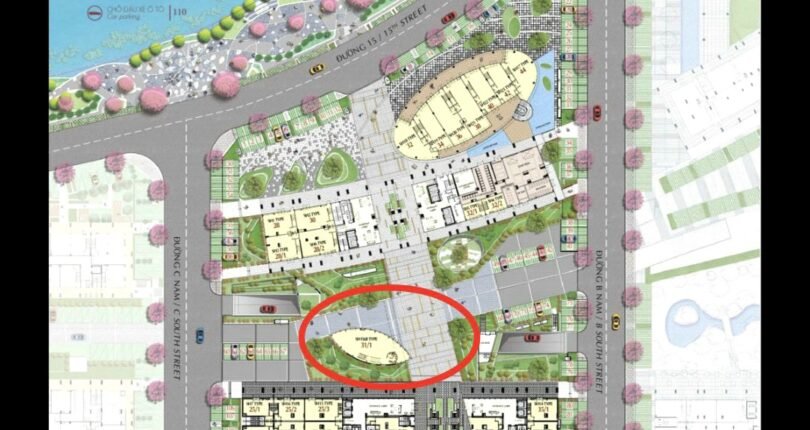 mat bang vi tri shophouse 810x430 - Giá mua bán Shophouse tòa nhà dịch vụ F&B chiếc là Chung cư Midtown m7 Quận 7 T5/2024