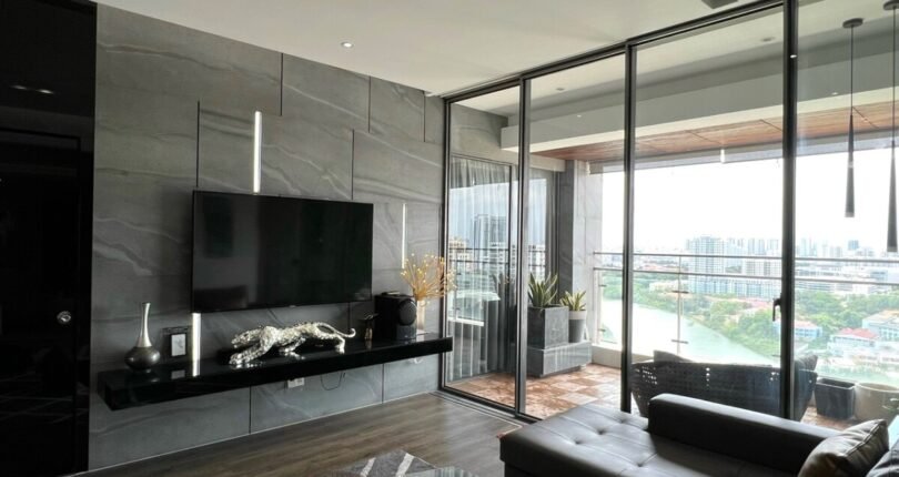 phong khach can ho ban 16 810x430 - Giá mua bán căn hộ 3 phòng ngủ Block D view sông Chung cư Riverside Residence, Quận 7 T5/2024