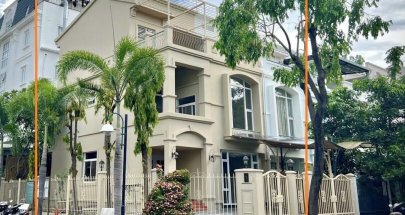 vi tri biet thu toa lac tren goc hai mat duong 810x430 - Giá mua bán nhà Biệt thự số 01 Khu Hưng Thái 1 Quận 7 T4/2024