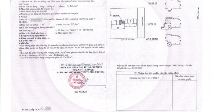 hinh anh phap ly so hong penthouse ban 810x430 - Giá mua bán căn hộ Penthouse block 2b Chung cư Sky Garden 1 Quận 7 T5/2024