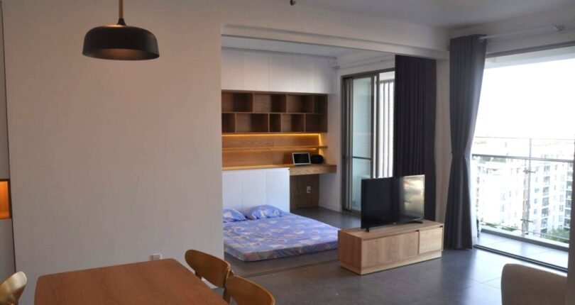 khong gian phong khach 1 810x430 - Giá cho thuê căn hộ 2 phòng ngủ Block D Chung cư Hưng Phúc Nguyễn Lương Bằng Quận 7 T5/2024