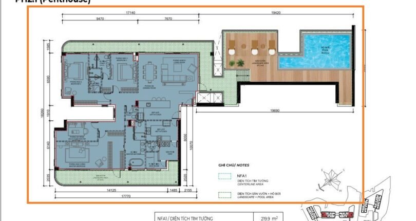 mat bang can ho penthouse thap a1 ban t5 2024 810x430 - Giá mua bán căn hộ Penthouse số 37.01 Tháp A1 Chung cư Eaton Park Thủ Đức T5/2024