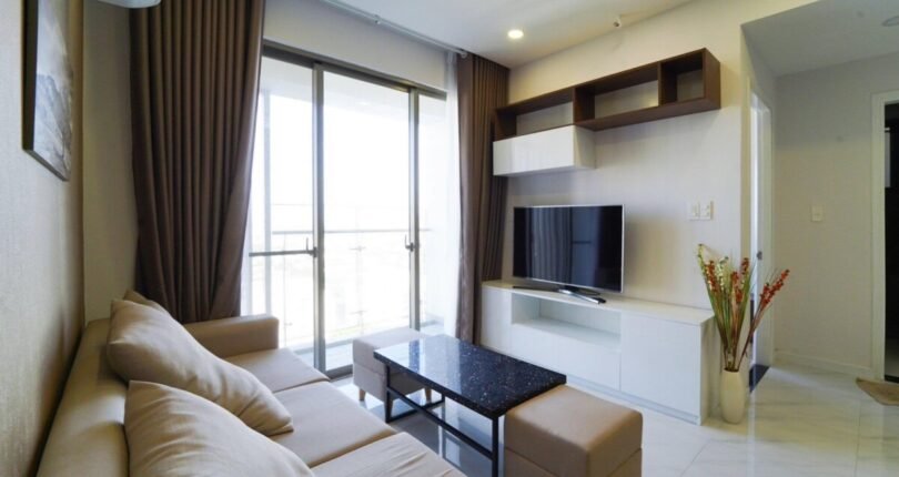khong gian phong khach can ho cho thue 810x430 - Giá cho thuê căn hộ 2 phòng ngủ Block C Chung cư Hưng Phúc Happy Residence Quận 7 T6/2024