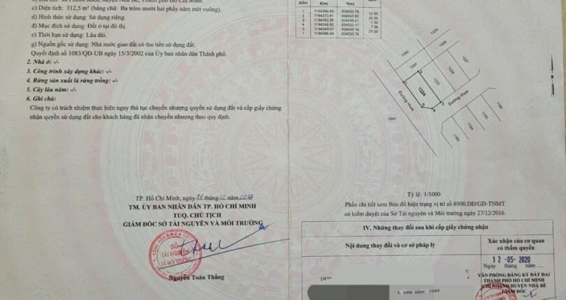 hinh anh phap ly so hong dat nen ban 810x430 - Giá mua bán đất nền Biệt thự lô Q1 Khu dân cư Thái Sơn Bộ Nhà Bè T8/2024