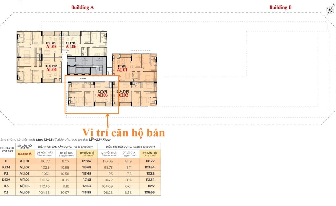 mat bang vi tri can ho ban 1 1170x718 - Giá mua bán căn hộ 3 phòng ngủ số 03 Block A Chung cư Horizon Quận 7 T7/2024