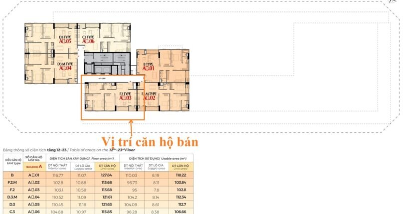 mat bang vi tri can ho ban 1 810x430 - Giá mua bán căn hộ 3 phòng ngủ số 03 Block A Chung cư Horizon Quận 7 T7/2024