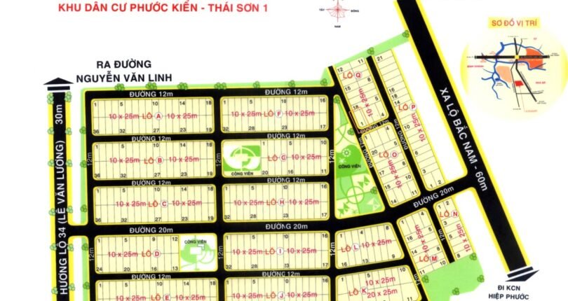 mat bang vi tri dat nen ban 1 810x430 - Giá mua bán đất nền Biệt thự lô Q1 Khu dân cư Thái Sơn Bộ Nhà Bè T8/2024
