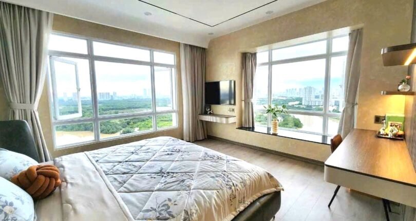 phong ngu rong rai 810x430 - Giá mua bán căn hộ 3 phòng ngủ block D chung cư Riverside Residence Quận 7 T7/2024