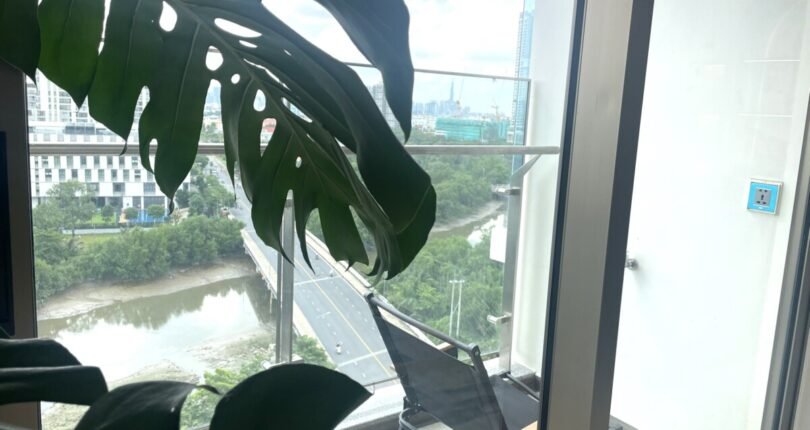 ban cong phong khach 810x430 - Giá mua bán cặp căn hộ 4pn Chung cư Midtown The Peak m8 Quận 7 T8/2024