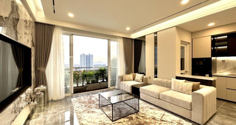 khong gian phong khach 3 810x430 - Bán gấp căn hộ 3pn Block B Chung cư Riverpark Residence Phú Mỹ Hưng giá 13,5 tỷ