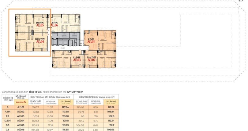 mat bang vi tri cap can ho ban 810x430 - Giá mua bán cặp 2 căn hộ thông nhau A-04,05 Chung cư The Horizon Phú Mỹ Hưng Quận 7 T8/2024