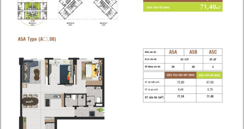 A5A 77m2 2pn 2wc 810x430 - Bán căn hộ Scenic Valley, 77m2, 2 phòng ngủ, nhà đẹp full nội thất