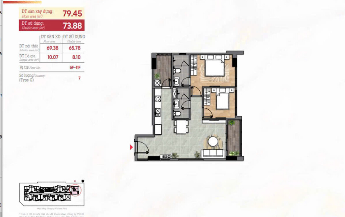 layout can ho 2pn the aurora phu my hung q7 ban 1170x738 - Giá mua bán căn hộ 2pn - 10.4 Chung cư The Aurora Nguyễn Lương Bằng Phú Mỹ Hưng Quận 7 T9/2024