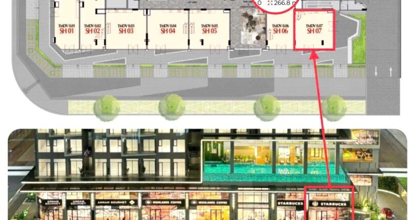mat bang vi tri shophouse ban 810x430 - Giá mua bán Shophouse SH07 góc đường Nguyễn Lương Bằng Khu dân cư The Aurora Q7 T9/2024
