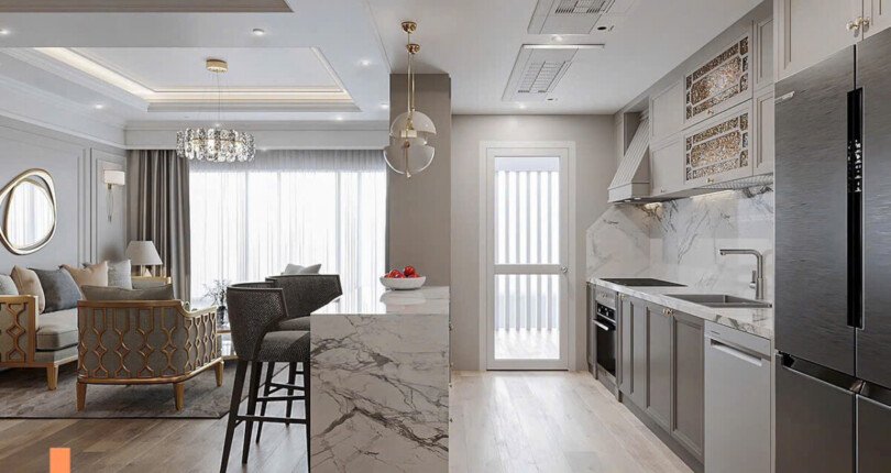 bep rong rai sang trong 810x430 - Giá mua bán căn hộ 3pn Block B Chung cư Riverpark Residence Quận 7 T10/2024