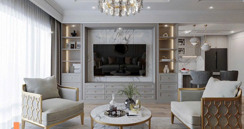 can canh phong khach 1 810x430 - Giá mua bán căn hộ 3pn Block B Chung cư Riverpark Residence Quận 7 T10/2024