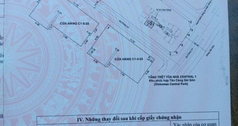 hinh anh phap ly so hong shophouse ban 810x430 - Giá mua bán Shophouse đã có sổ tòa nhà Central Park 1 Vinhomes Tân Cảng Bình Thạnh T11/2024