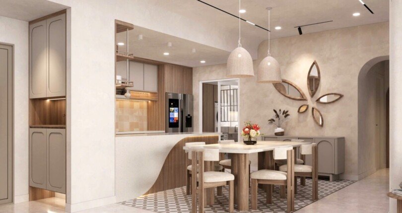 khong gian phong an rong rai 810x430 - Giá cho thuê căn hộ 2pn Block A Chung cư Saigon Sport City Thủ Đức T10/2024